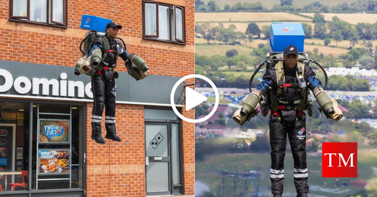 Domino's using a jetpack to deliver pizza