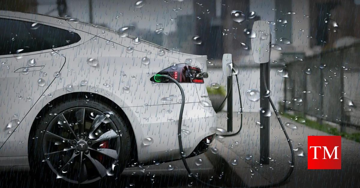 Electric Vehicle in Rain